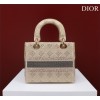 Dior beige beaded cannage embroidery bag