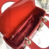 Lady Dior Patent Red leather 20cm