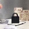 Dior Lady Mini Lambskin Bag Matte Black 17cm