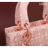 Dior pink beaded cannage embroidery bag