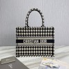 Dior book black tone embroidery tote 36cm