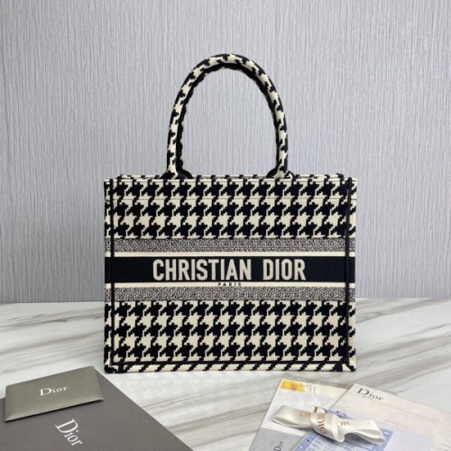 Dior book black tone embroidery tote 36cm