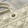 Dior lady D-joy Latte Diamond Motif White Bag