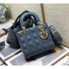 Dior lady patent ABC 20cm blue
