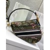 Fendi Saddle Green Jardin Magique Embroidery Bag