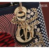 Dior Medium Lady Red Sun Satin with Bead Embroidery Bag