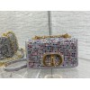 Dior caro crystals multicolor embroidery bag