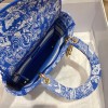 Dior Lady Blue Reverse Embroidery Bag