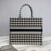 Dior book black tone embroidery tote 41cm