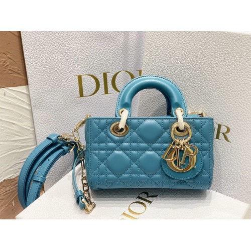 Dior D-Joy Blue Leather Mini Bag