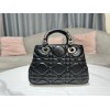 Dior Medium The Lady 95.22 all black cannage quilted leather bag