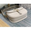 DIOR BOBBY Large White Oblique Embroidered Strap Bag