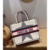 Dior Tote Book Emroided White Star 36cm
