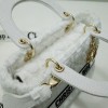 Dior medium Lady D-Lite White Shearling Bag