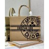 DIOR Book Tote Large Beige Jute Canvas 41cm