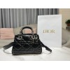 Dior Medium The Lady 95.22 all black cannage quilted leather bag