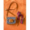 GUCCI mini 1955 Horsebit denim bag
