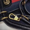 GUCCI RE(BELLE) SUEDE MEDIUM TOP HANDLE BAG ‎516459 NAVY BLUE 2018