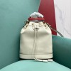 Gucci GG Diana Small Bucket White Leather Bag