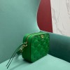 Gucci Matelassé green leather shoulder bag