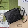 Gucci Black GG Embossed Shoulder Bag