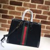 Gucci Ophidia GG Medium Black Velvet Tote Bag 524537