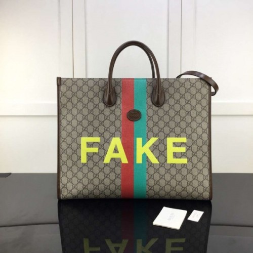 Gucci 'Fake/Not' print large tote bag