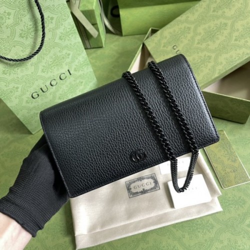 Gucci GG black chain wallet 497985