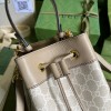 Gucci Ophidia small GG beige/ white bucket bag