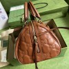 Gucci GG Matelassé leather medium duffle brown bag