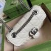 GG Marmont matelasse in white leather small bag