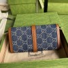 Gucci Jackie 1961 chain wallet in blue and ivory GG denim