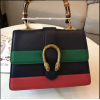 Gucci Dionysus medium top handle bag black/green leather