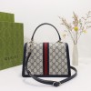 Gucci Ophidia small dark blue top handle bag