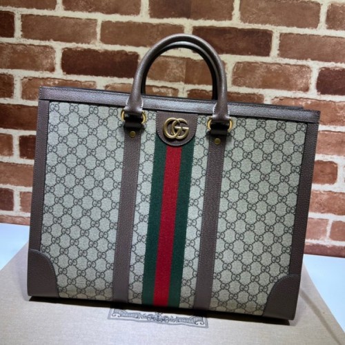 Gucci Ophidia large tote brown leather bag