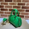 Gucci GG Matelassé leather small duffle green bag
