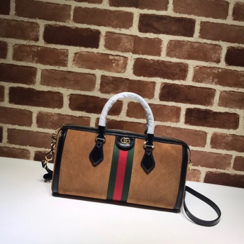 Gucci gg supreme brown velvet handle bag