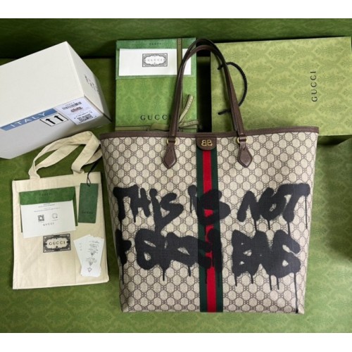 GUCCI X BALENCIAGA Large Monogram Tote Bag