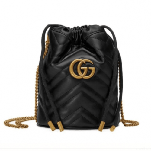 Gucci GG Marmont mini bucket leather bag