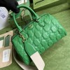 Gucci GG Matelassé leather medium duffle green bag