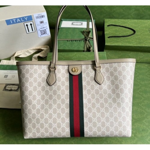 Gucci tote shopping bag beige & white bag