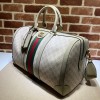 Gucci Savoy large duffle gray & beige bag