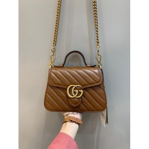 Gucci GG Marmont Small Beige Leather Bag 02