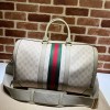 Gucci Savoy large duffle gray & beige bag