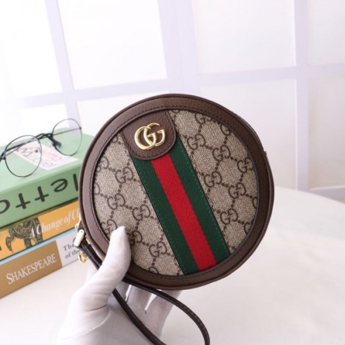 Gucci Ophidia GG Supreme Canvas Round Wristlet