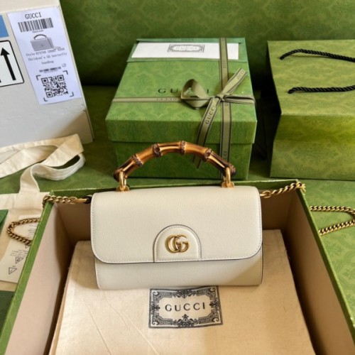 Gucci Diana mini white shoulder bag