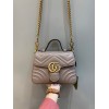 Gucci GG Marmont Small Beige Leather Bag