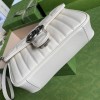 GG Marmont matelasse in white leather small bag