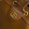 Gucci GG Diana Small Bucket Brown Leather Bag