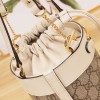 GUCCI GG Small Ophidia Bucket Bag in White